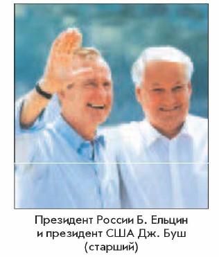 Президент России Б. Ельцин и президент США Дж. Буш