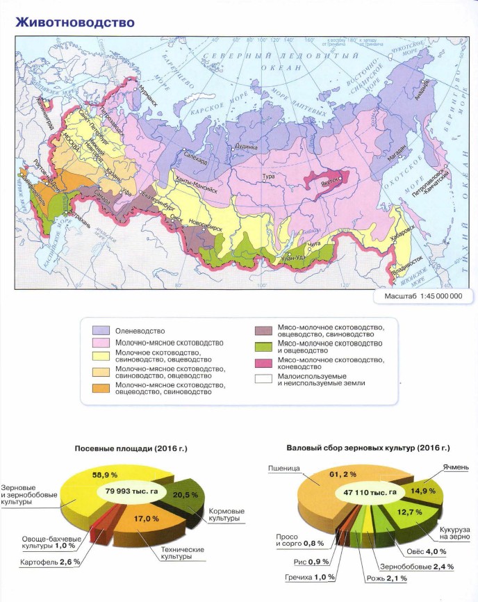 Контурная карта животноводство