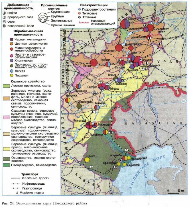 Карта поволжского региона