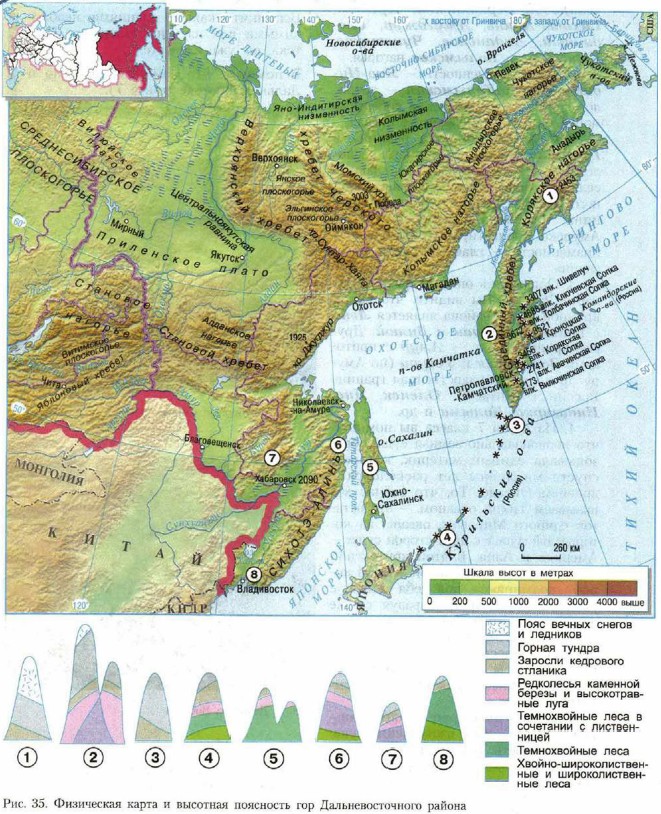 География дальнего востока карта