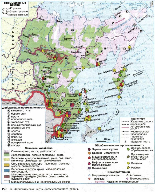 Карта дальнего востока экономический район