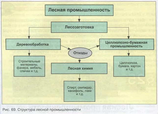 Схема лесной промышленности