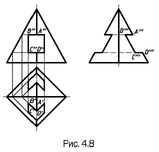 Чертеж правильной четырехугольной пирамиды