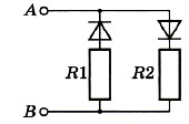 В цепи изображенной на рисунке сопротивление диода в прямом
